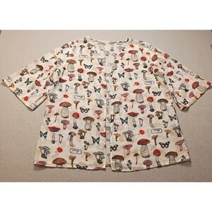 Shein Womens Sheer Mushroom Elbow Sleeve Cardigan Sz Med‎ Fairy Cottagecore